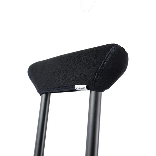 Muletas Axilares Acolchadas (x2 uds), Adulto Aluminio Negras | KMINA