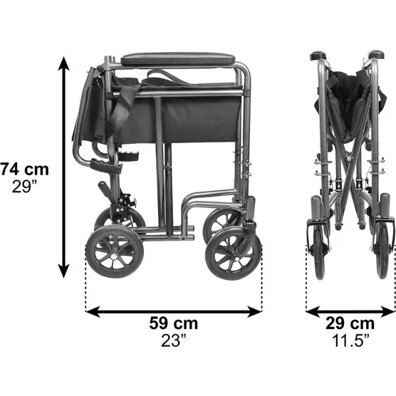 Silla de Ruedas Acero - Estrecha (38 cm)