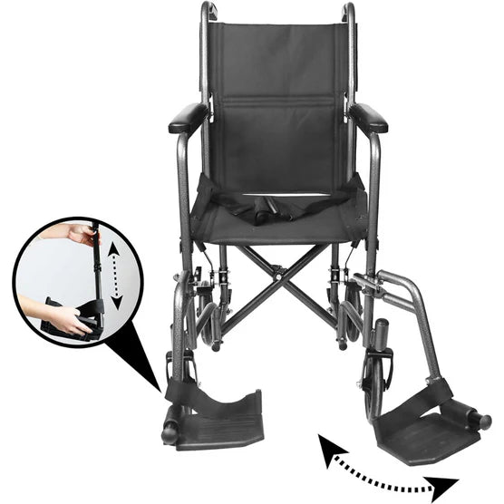 Silla de Ruedas Acero - Estrecha (38 cm)