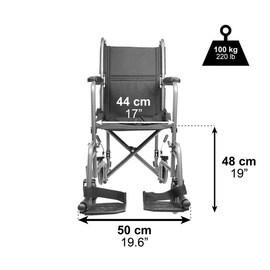 Silla de Ruedas Acero - Estrecha (38 cm)